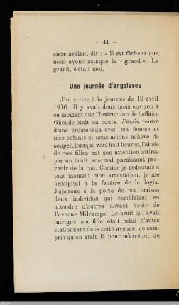 Une journée d'angoisses