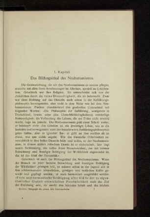 1. Kapitel. Das Bildungsideal des Neuhumanismus.