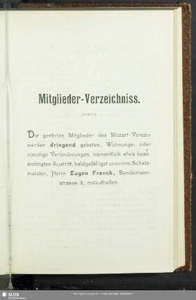 Mitglieder-Verzeichniss