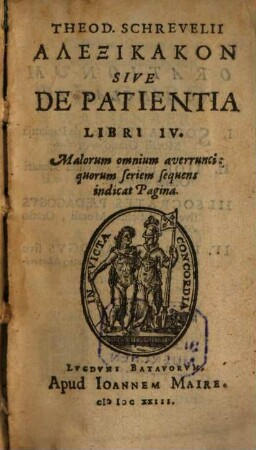 Theod. Schrevelii De patientia : libri IV