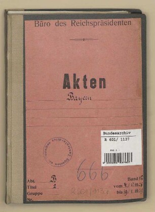 Verhältnis der Länder zum Reich.- Freistaat Bayern: Bd. 12