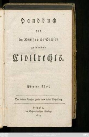 Theil 4: Des dritten Buches zweite und dritte Abtheilung
