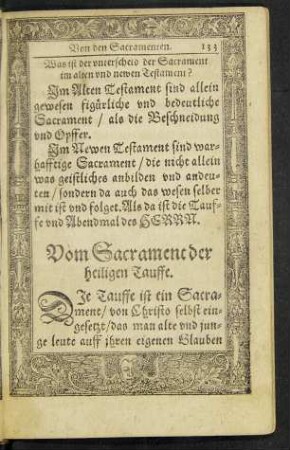 Vom Sacrament der heiligen Tauffe.