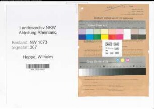 Entnazifizierung Wilhelm Hoppe , geb. 04.05.1892 (Angestellter)