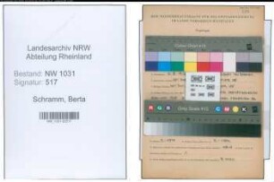 Entnazifizierung Berta Schramm , geb. 12.05.1912 ()