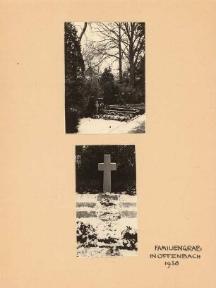 Familiengrab, Offenbach: Grab, Kreuz
