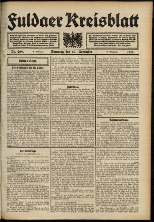 Dritte Ausgabe vom Samstag, den 23. November 1912.