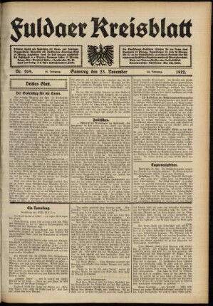 Dritte Ausgabe vom Samstag, den 23. November 1912.