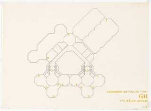 Grundschule Reinickendorf (heute: Reineke-Fuchs-Schule), Berlin-Reinickendorf: 2. Vorprojekt. Grundriss Zwischengeschoss, 2. Obergeschoss 1:200