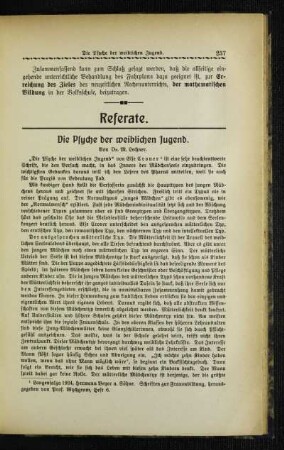 ¬Die¬ Psyche der weiblichen Jugend