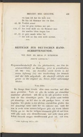 Beiträge Zur Deutschen Handschriftenkunde.