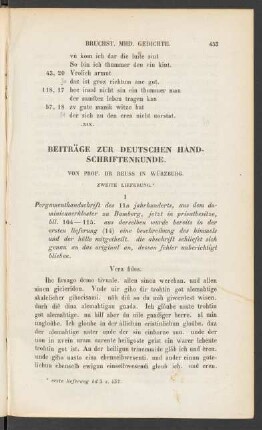 Beiträge Zur Deutschen Handschriftenkunde.