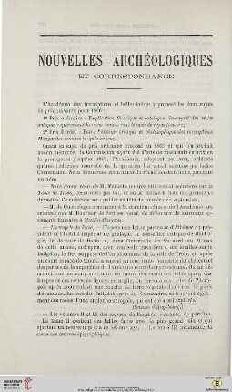 Nouvelles archéologiques et correspondance