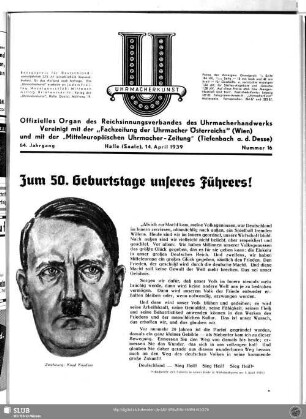 Zum 50. Geburtstage unseres Führers!