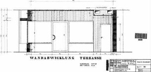 Backnang: Empfangsgebäude Bf-Gaststätte Wandabwicklung Terrasse