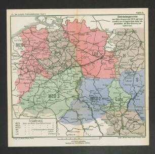 Karte 5. Betriebsgebiete der Mitte November 1914 auf dem westlichen Kriegsschauplatz eingesetzten Militär-Eisenbahnbehörden.