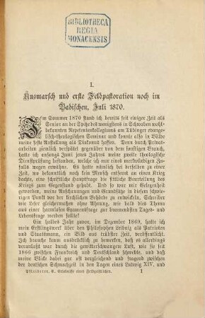 Erlebnisse eines Feldgeistlichen im Kriege 1870/71