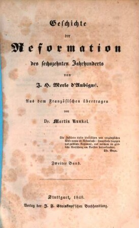 Geschichte der Reformation des sechzehnten Jahrhunderts, 2