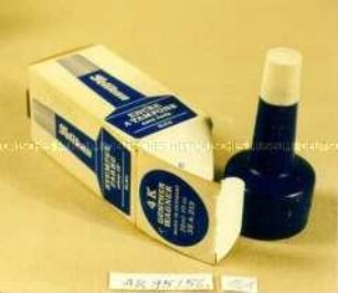 Faltschachtel mit Kunststoffflasche "Pelikan STEMPEL FARBE ohne Öl BLAU"
