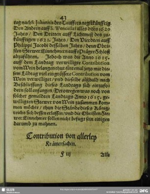 Contribution von allerley Krämersachen