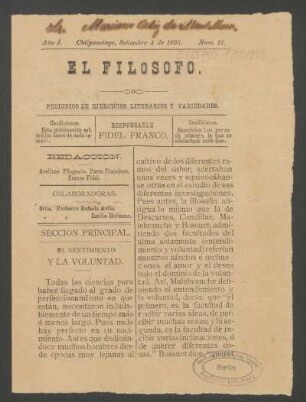 El sentimiento y la voluntad.
