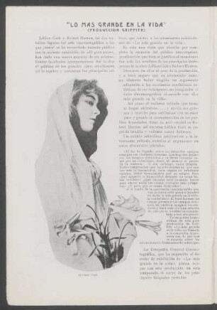 "Lo más grande en la vida" : (Produción Griffith)