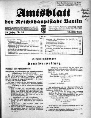 1937,20: Nr. 20, 16. Mai 1937