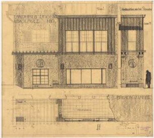 Landhaus Unger, Berlin-Nikolassee: Erkeransicht, 1:20