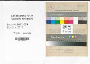 Entnazifizierung Heinrich Thiele , geb. 13.03.1920 (Bergmann)