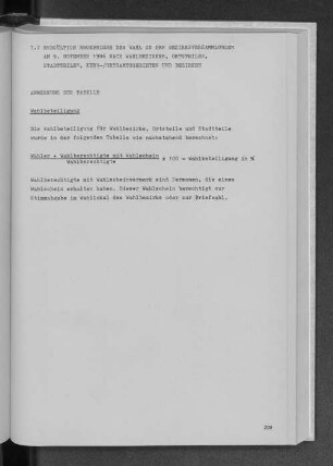 7.2 Endgültige Ergebnisse der Wahl zu den Bezirksversammlungen am 9. November 1986 nach Wahlbezirken, Ortsteilen, Stadtteilen, Kern-/Ortsamtsgebieten und Bezirken