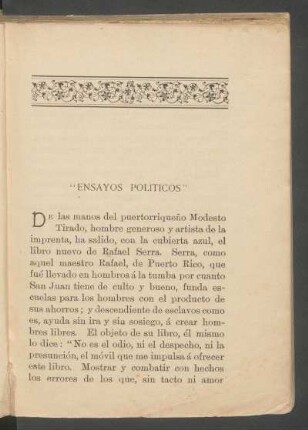 "Ensayos políticos"