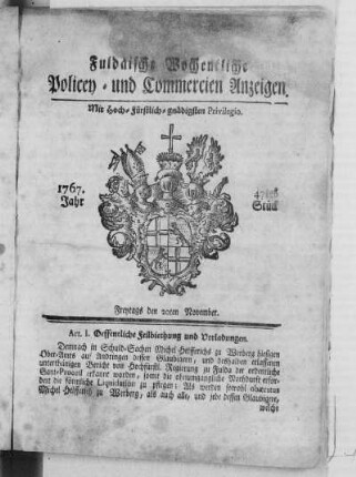 47tes Stück, Ausgabe vom 20. November 1767