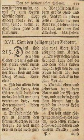 XVII. Von den heiligen zehen Geboten.