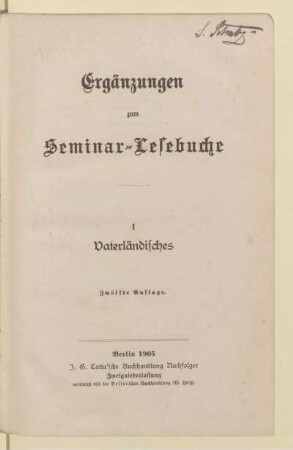 1, [Schülerband]: Vaterländisches