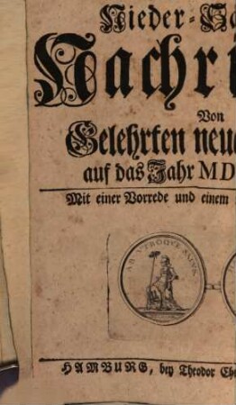 Niedersächsische Nachrichten von gelehrten neuen Sachen : auf das Jahr .... 1735
