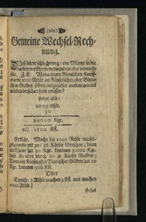 Gemeine Wechsel-Rechnung