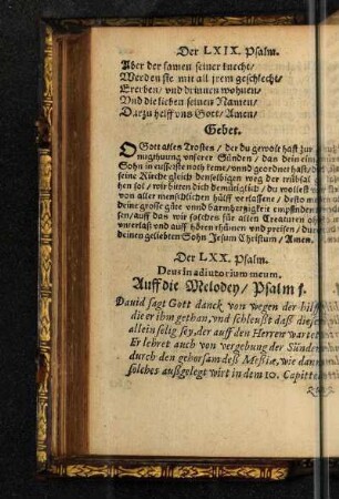 Der LXX. Psalm.
