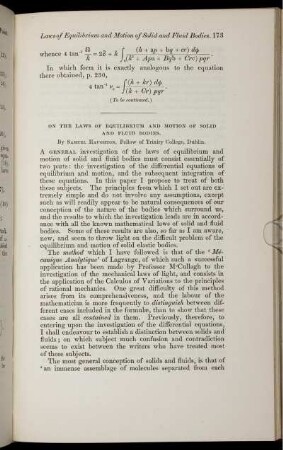 On the laws of equilibrium and motion of solid and fluid bodies.