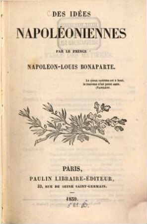 Des idées napoléoniennes