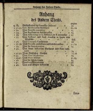Anhang des Andern Theils.