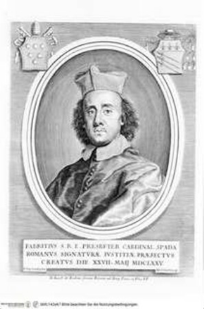 Effigies, nomina et cognomina S.D.N. Innocentii PP XI et RR. DD. S.R.E. cardd. nunc viventium / Jo. Iacobo de Rubeis, Roma 1706., Porträt des Kardinals Fabrizio Spada