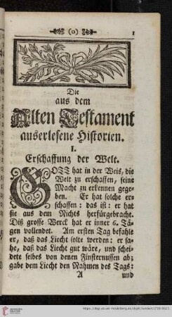 1. Die Erschaffung der Welt