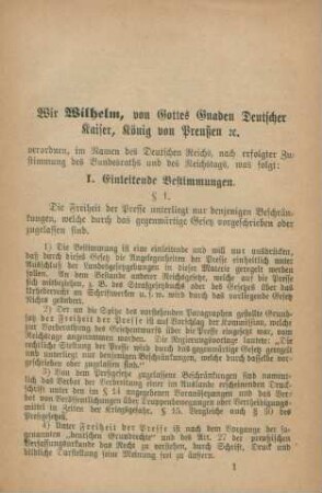 I. Einleitende Bestimmungen