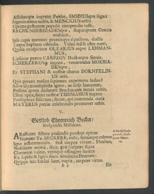 V. Gottlob Ehrenreich Becker/ Stolpensis Misnicus.