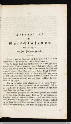 Lebenslauf des Entschlafenen