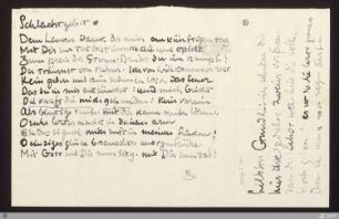 [Der Stern des Bundes] - [Handschrift] - Schlachtgebet (Dem lenker dank der mich am künftigen tag) - StGA-George I,0806 : [SW VIII: H4]; [SW VIII, S. 75/142]