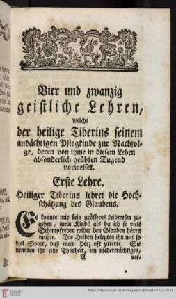 Vier und zwanzig geistliche Lehren