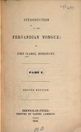 Introduction to the Fernandian tongue, 1