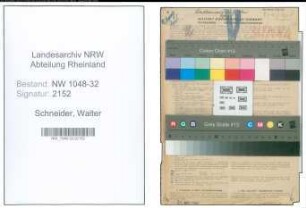 Entnazifizierung Walter Schneider , geb. 04.11.1913 (Angestellter)
