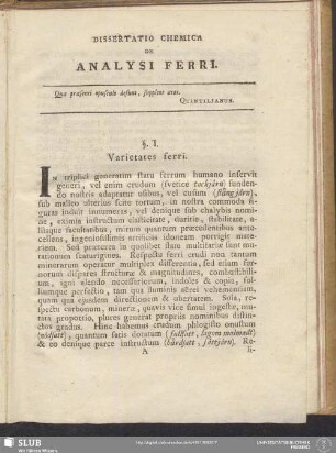 §. I. Varietates ferri